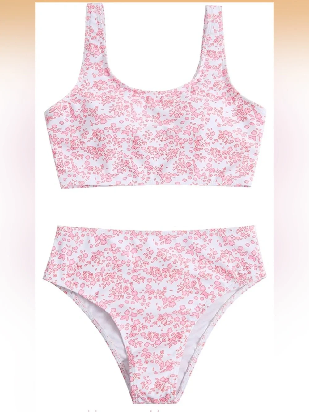 2 Piece Striped Bowknot Swimsuit Set Wireless Light Pink 10Y 1818/bb1-1